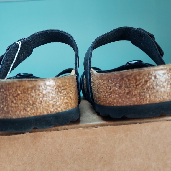 Birkenstock Black Leather Sandals Women Size 11 (EU 42) Or Men's Size 9 NWT - Picture 13 of 16